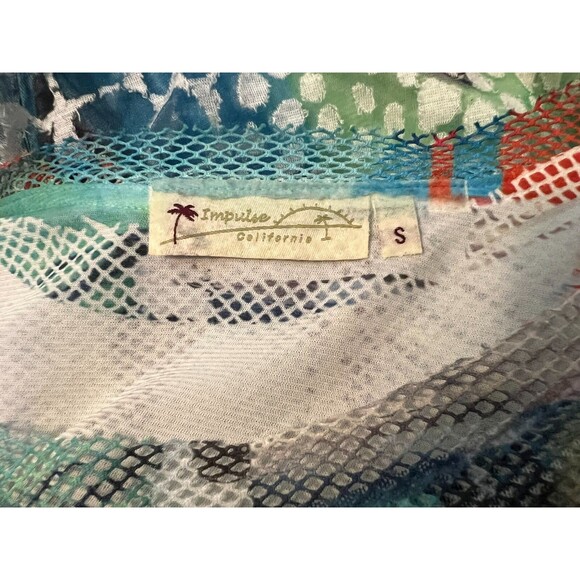 Impulse California Mixed Media Tiered Top  Size S  Abstract Print Wearable Art - Picture 7 of 9